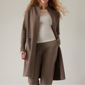 Athleta Alpine Spirit Wool Cashmere Blend Wrap Long Cardigan Pockets